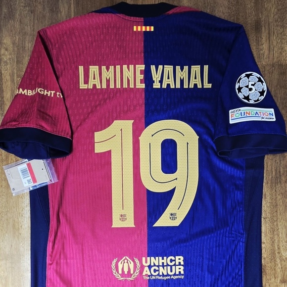 2025 NIKE AUTHENTIC FC BARCELONA #19 LAMINE YAMAL MATCH JERSEY DRI-FIT ADV - Picture 1 of 10